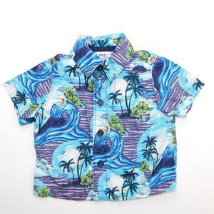 Old Navy Baby 3-6 months Boys Hawaiian Shirt Blue
